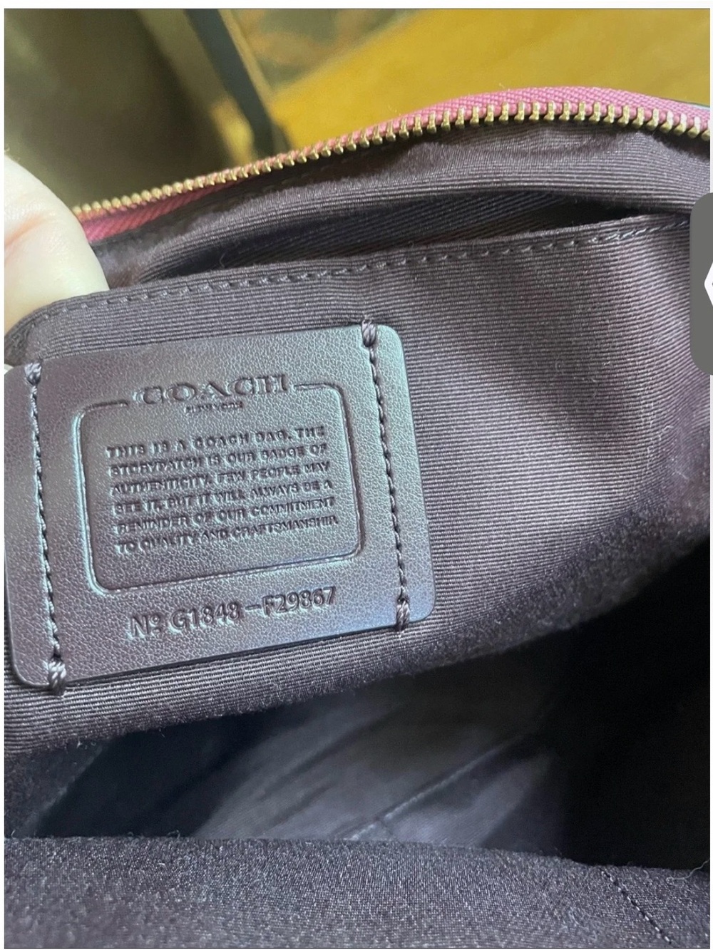 Coach Kelsey Metallic Pebbled Leather Shoulder Crossbody Rose Burgundy Gold Bag - Picture 13 of 15
